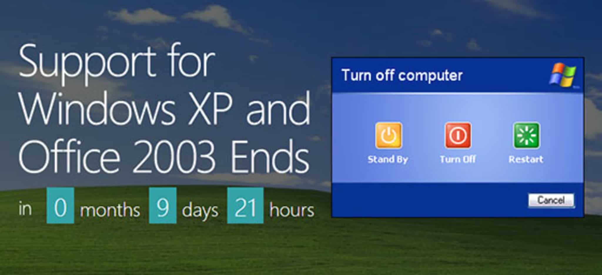 Support for Windows XP ends